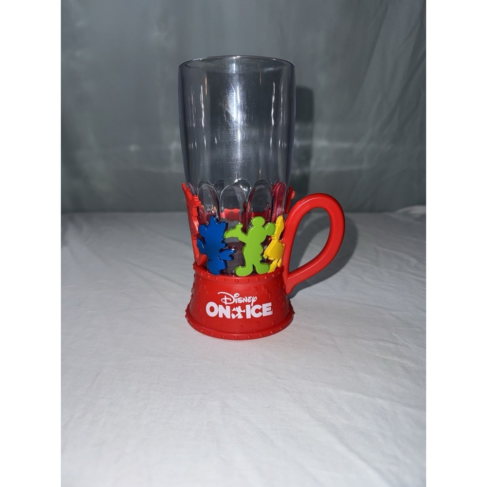 Disney On Ice Light Up Plastic Drinking Cup Mickey Mouse Blinking Lights Red